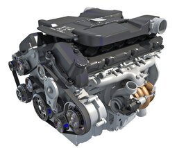 Animated V12 Engine 3D-Modell