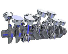 Animated V12 Engine Cylinders Modelo 3d