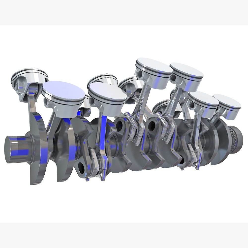 Animated V12 Engine Cylinders 3D model