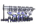 Animated V12 Engine Cylinders Crankshaft 3D модель