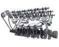 Animated V12 Engine Cylinders Crankshaft 3d model