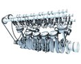 Animated V12 Engine Cylinders Crankshaft 3D 모델 