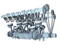 Animated V12 Engine Cylinders Crankshaft 3D模型