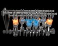 Animated V12 Engine Gasoline Ignition Modello 3D