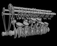 Animated V12 Engine Gasoline Ignition 3D модель