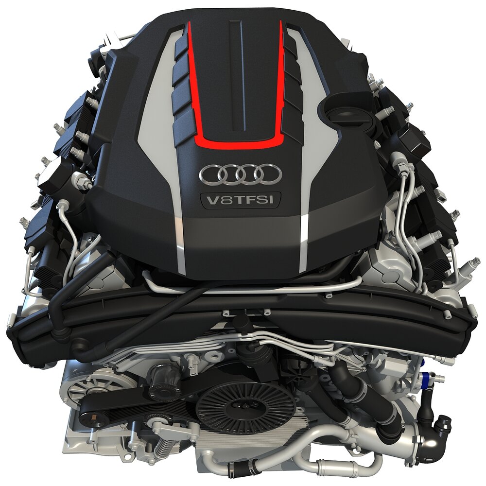 Audi S8 TFSI V8 Engine Modello 3D