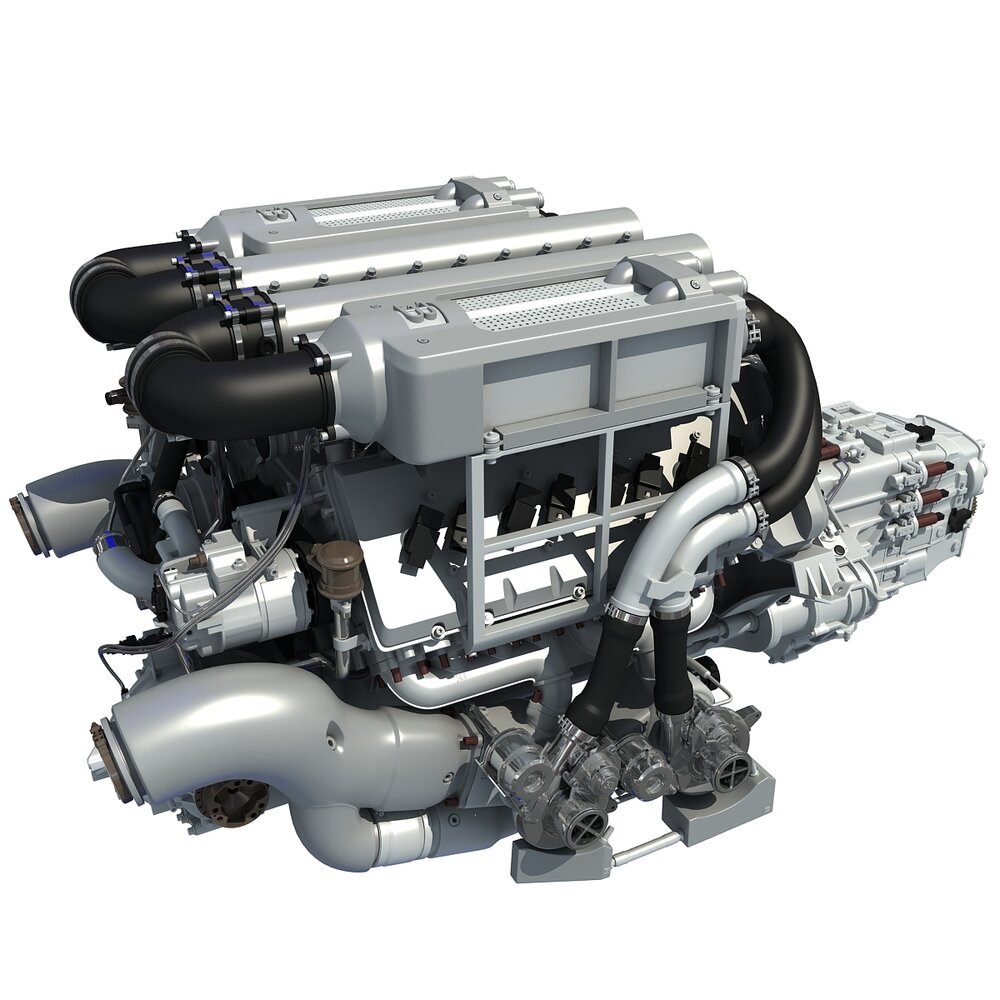 Bugatti Veyron W16 Engine 3D модель