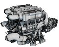 Bugatti Veyron W16 Engine 3Dモデル