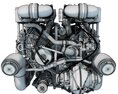 Bugatti Veyron W16 Engine 3D 모델 