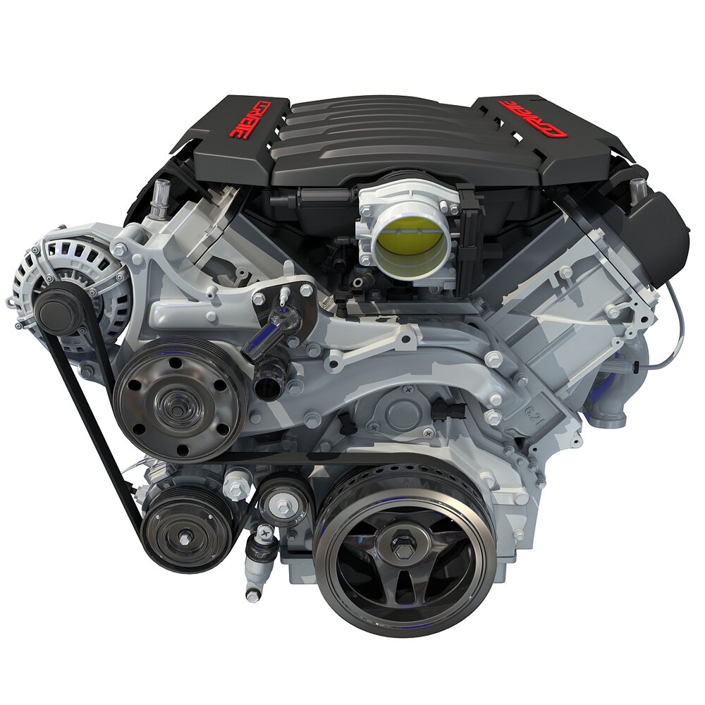 Chevrolet Corvette 2014 V8 Engine Modello 3D