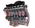 Cutaway Animated V12 Engine 3D модель