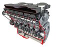 Cutaway Animated V12 Engine Modello 3D