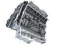 Cutaway Animated V12 Engine Modèle 3d