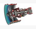 Cutaway Turbofan Engine 3D模型