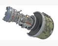 Cutaway Turbofan Engine Modello 3D