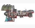Cutaway Turbofan Engine 3D 모델 