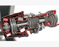 Cutaway Turbofan Engine 3D 모델 