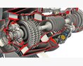 Cutaway Turbofan Engine 3d model