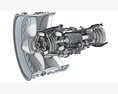 Cutaway Turbofan Engine 3d model