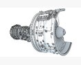Cutaway Turbofan Engine Modello 3D