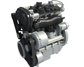 Detailed Car Engine 3D model