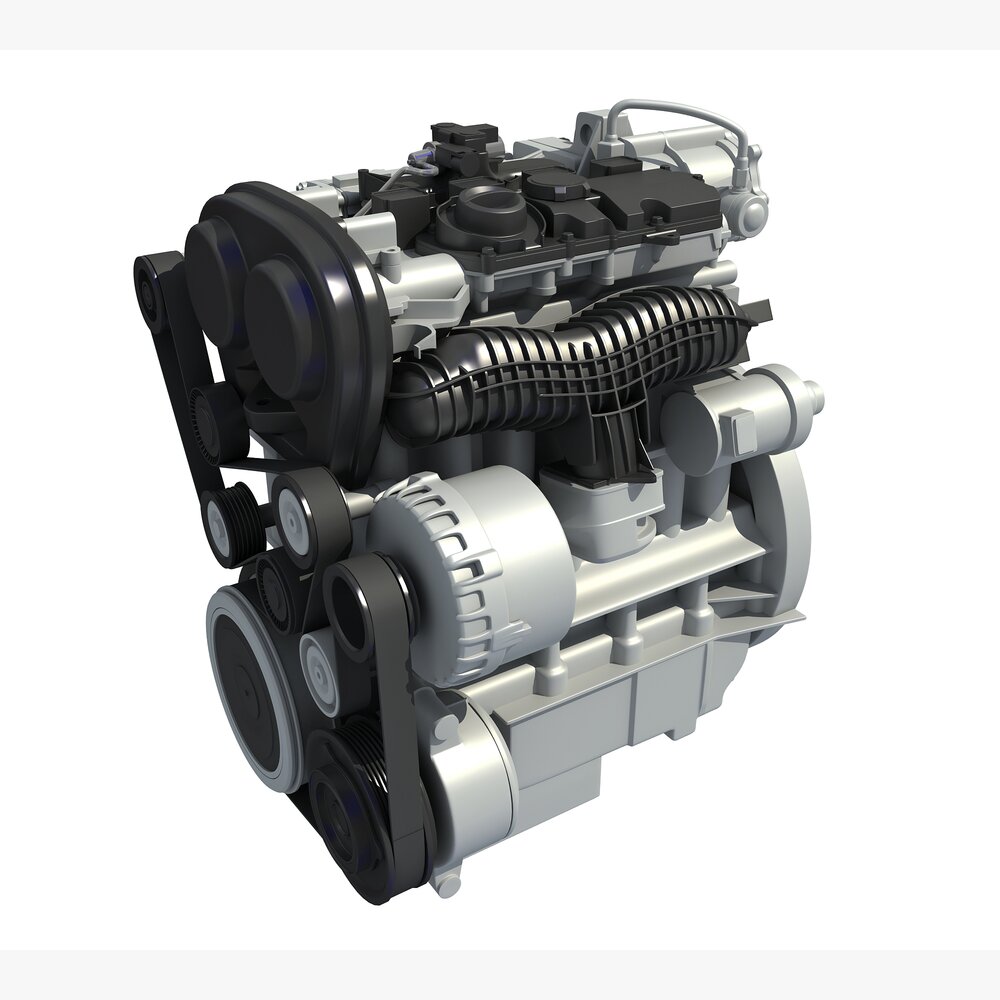 Detailed Car Engine 3D 모델 