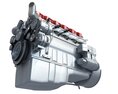 Detailed Heavy-Duty Truck Engine 3D 모델 