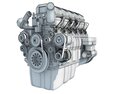 Detailed Heavy-Duty Truck Engine 3D модель