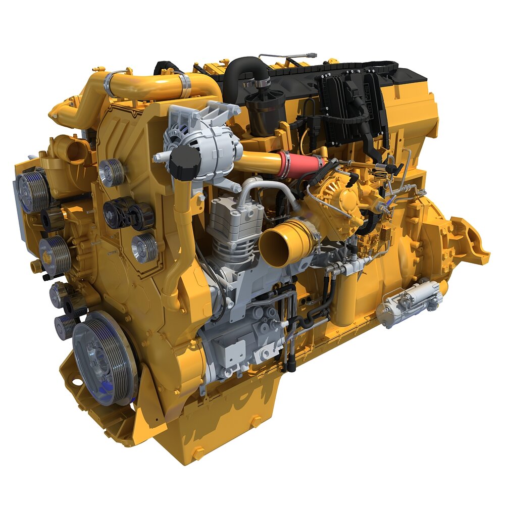 Detailed Truck Engine Modello 3D