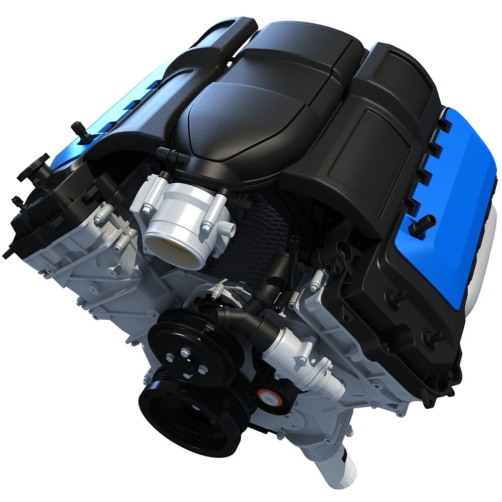 Detailed V8 Engine 3D model