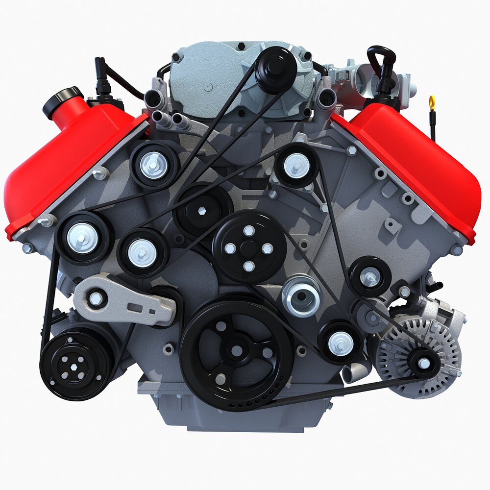 Detailed V8 Motor 3d model