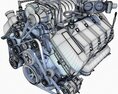 Detailed V8 Motor 3D 모델 