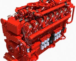 Diesel Engine Cummins 16 Cylinders 3D 모델 