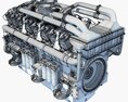 Diesel Engine Cummins 16 Cylinders 3d model