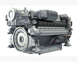 Diesel Marine Engine For Yachts Vessels And Ships 3D model