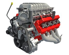 Dodge Challenger Supercharged HEMI Demon V8 Engine Modello 3D
