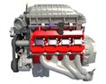 Dodge Challenger Supercharged HEMI Demon V8 Engine 3D模型