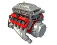 Dodge Challenger Supercharged HEMI Demon V8 Engine 3D-Modell
