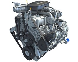 Duramax Diesel V8 Turbo Engine Modello 3D