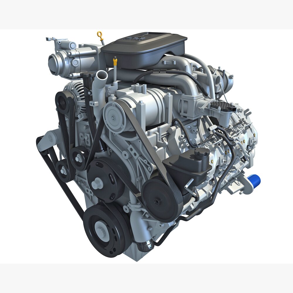 Duramax Diesel V8 Turbo Engine Modello 3D