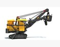 Electric Mining Rope Shovel 3d model back view