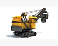 Electric Mining Rope Shovel 3d model wire render
