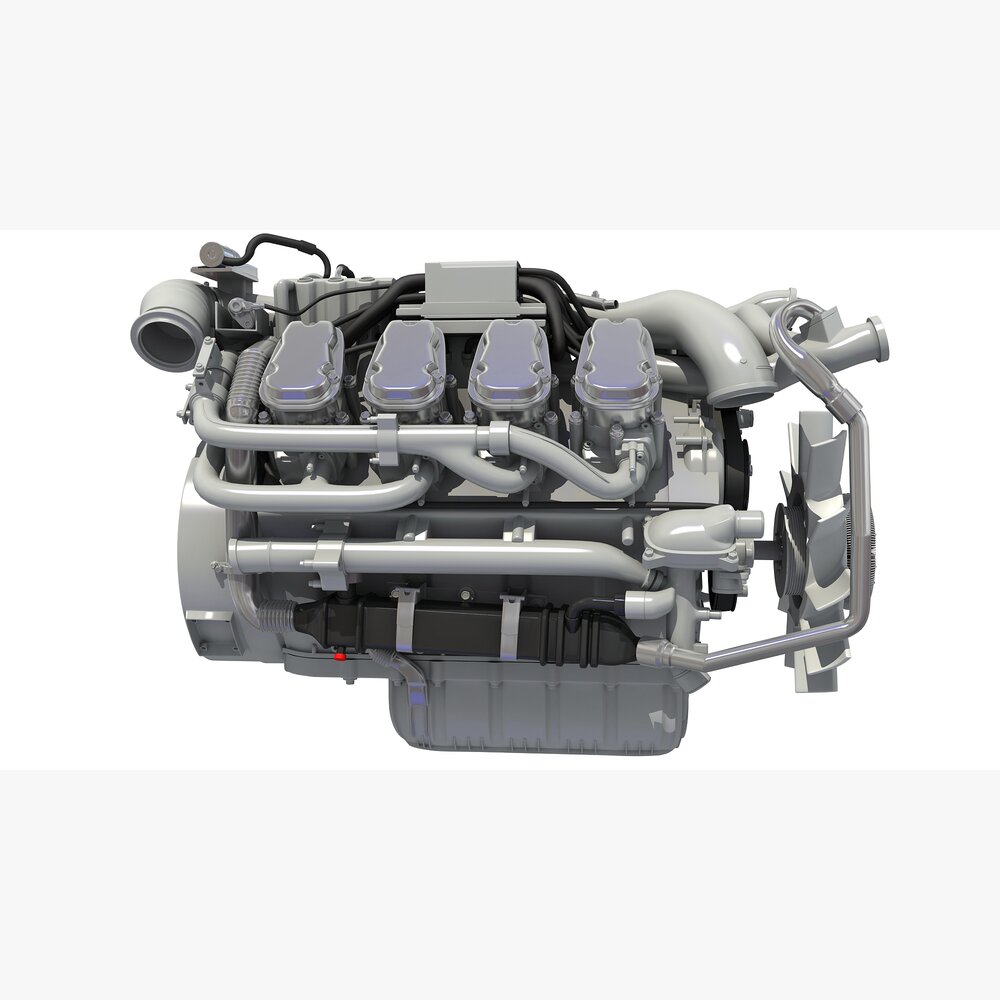 Euro 6 European Diesel Engine For Trucks And Buses 3D model