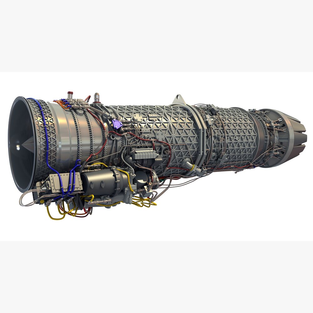 Eurojet EJ200 Military Turbofan Jet Engine 3D модель