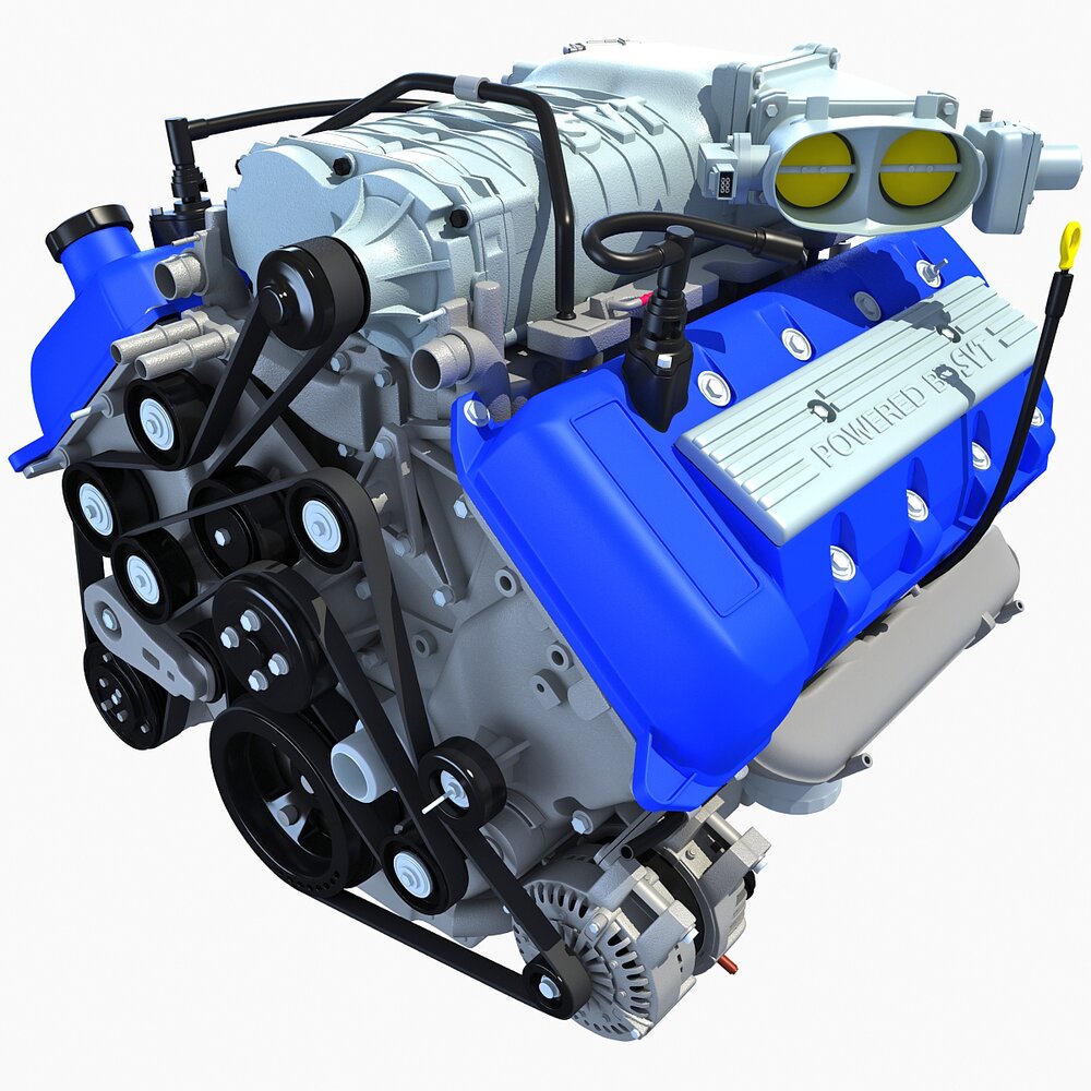 Ford Shelby GT500 V8 Engine 3D 모델 