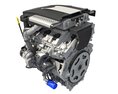 Full Twin Turbo V6 Car Engine 3D 모델 