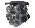 Full Twin Turbo V6 Car Engine Modelo 3D