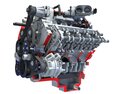 Full With Cutaway V8 Engine 3D 모델 