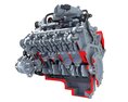 Full With Cutaway V8 Engine 3D модель