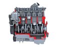Full With Cutaway V8 Engine 3d model